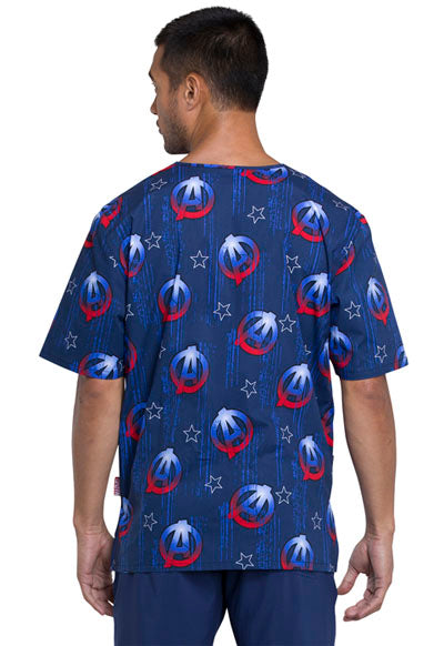 Tooniforms Disney TF606 MAAF Marvel Unisex A For Avengers Men's Print Scrub Top